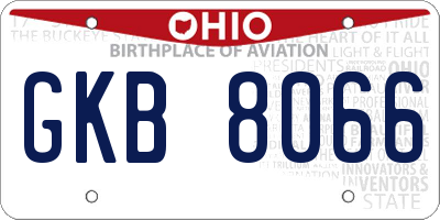 OH license plate GKB8066