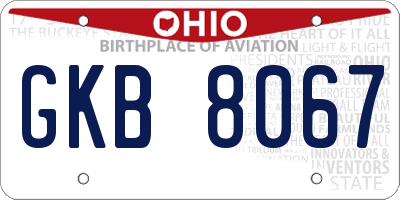 OH license plate GKB8067
