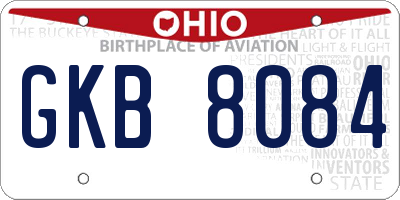 OH license plate GKB8084