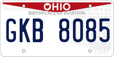 OH license plate GKB8085