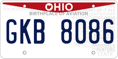 OH license plate GKB8086