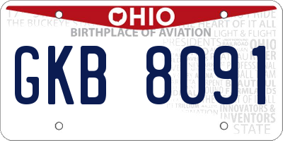 OH license plate GKB8091