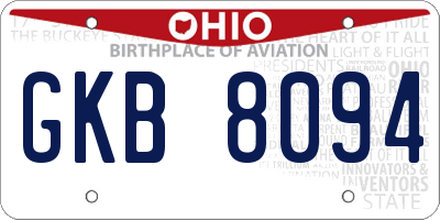 OH license plate GKB8094