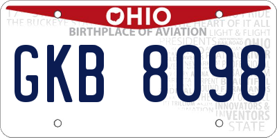 OH license plate GKB8098