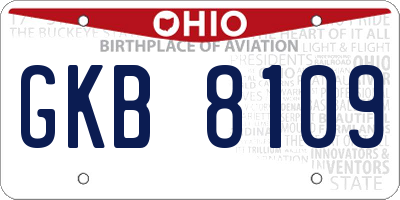 OH license plate GKB8109