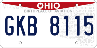 OH license plate GKB8115