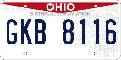 OH license plate GKB8116