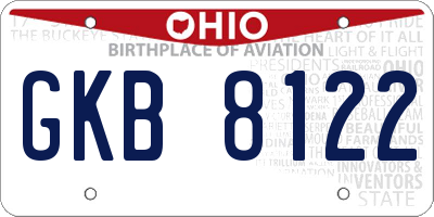 OH license plate GKB8122