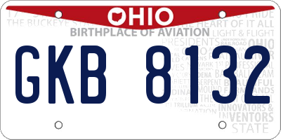OH license plate GKB8132