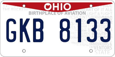OH license plate GKB8133