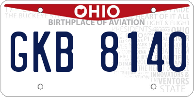 OH license plate GKB8140