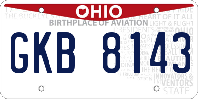 OH license plate GKB8143