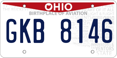 OH license plate GKB8146