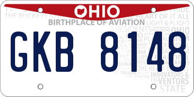 OH license plate GKB8148