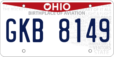 OH license plate GKB8149