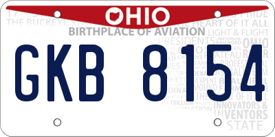 OH license plate GKB8154