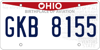 OH license plate GKB8155