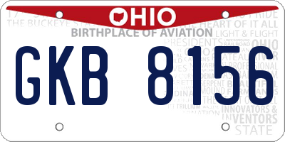 OH license plate GKB8156