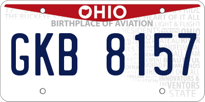 OH license plate GKB8157
