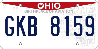 OH license plate GKB8159