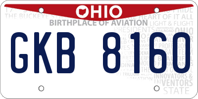 OH license plate GKB8160