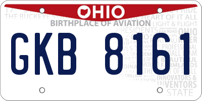 OH license plate GKB8161