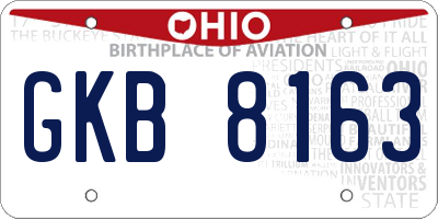 OH license plate GKB8163