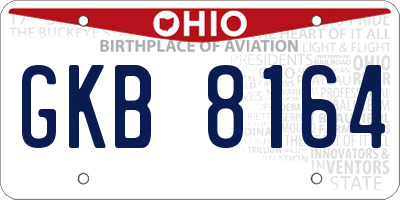 OH license plate GKB8164