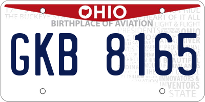 OH license plate GKB8165