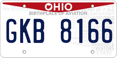 OH license plate GKB8166
