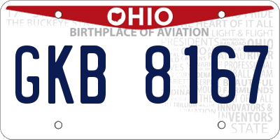 OH license plate GKB8167