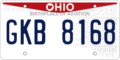 OH license plate GKB8168