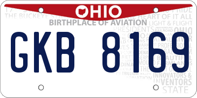 OH license plate GKB8169