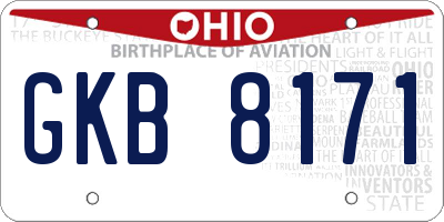 OH license plate GKB8171