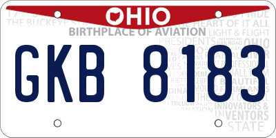 OH license plate GKB8183