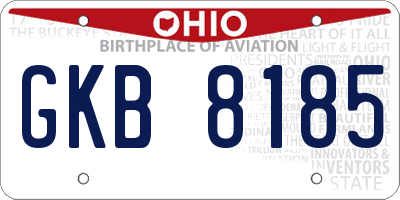 OH license plate GKB8185