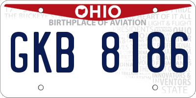 OH license plate GKB8186