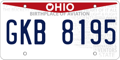 OH license plate GKB8195