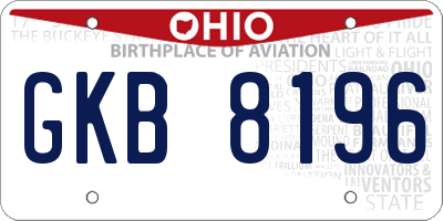 OH license plate GKB8196