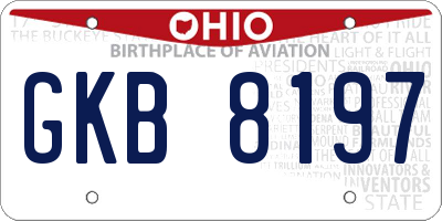 OH license plate GKB8197