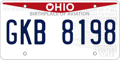 OH license plate GKB8198