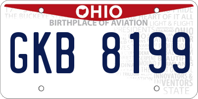 OH license plate GKB8199