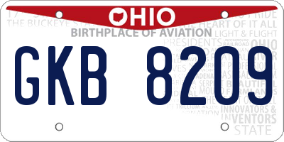 OH license plate GKB8209