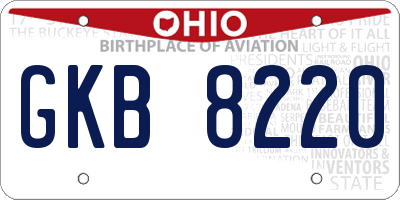 OH license plate GKB8220