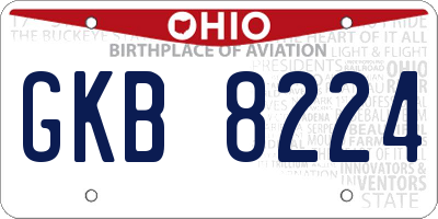 OH license plate GKB8224