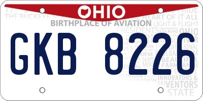 OH license plate GKB8226