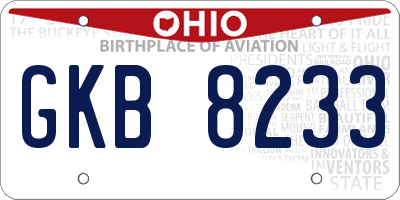OH license plate GKB8233