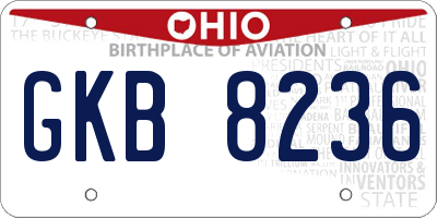OH license plate GKB8236