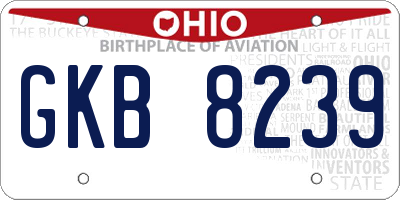 OH license plate GKB8239