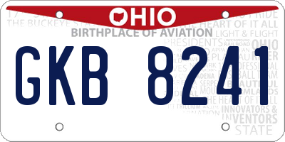 OH license plate GKB8241